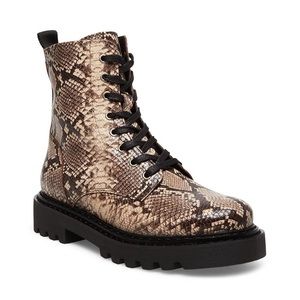 Gaven Steve Madden snake design combat boots